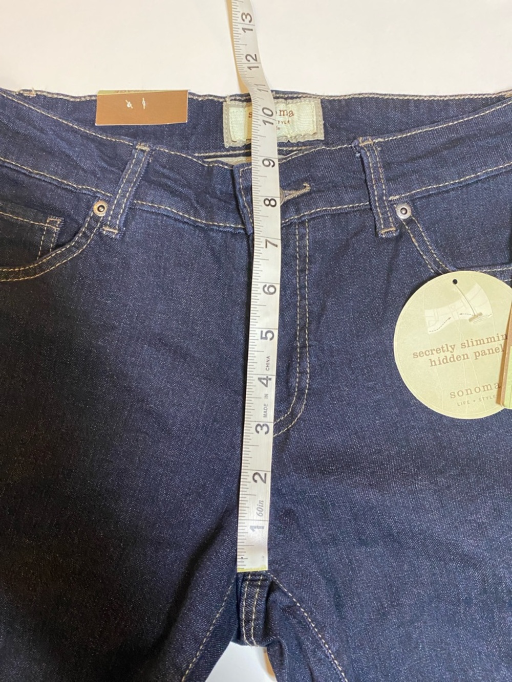Sonoma SZ 8P Dark Denim Boot Cut Mid Rise Slimming Jeans New D6e - Picture 9 of 13